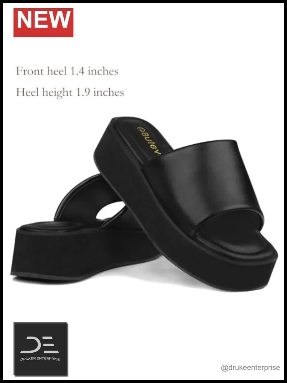 Chunky Platform Wedge Sandals - Slip On Summer Slides Lightweight Waterproof